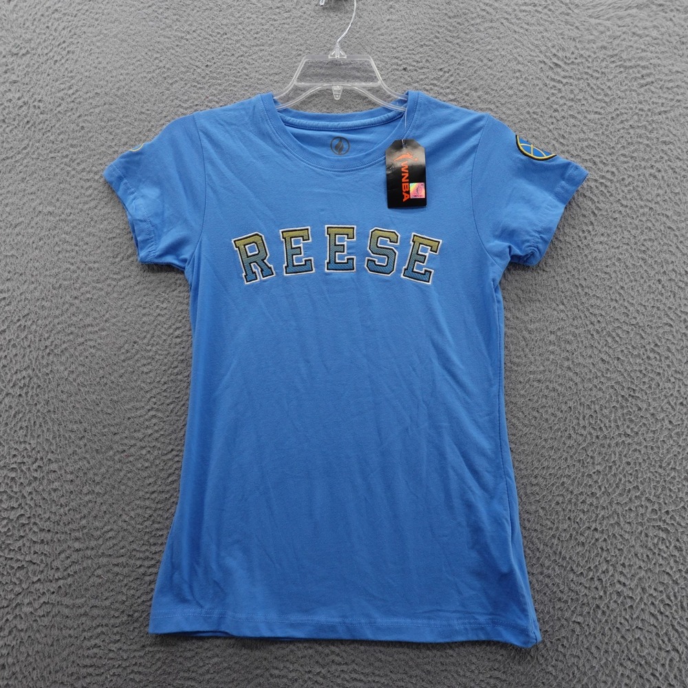WNBA Reese Basketball Fisll Player Name S/M Blue Tee‎ T Shirt Womens NWT